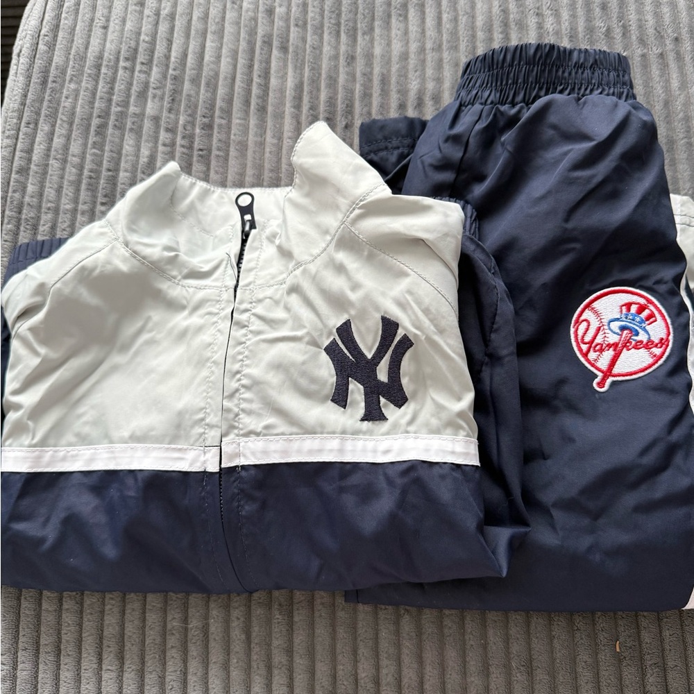 **zip up jacket and matching pants** Majestic Gray and Black Puffer Jacket